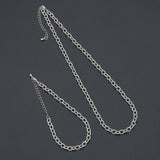 Oval Link Chain Necklace Bracelet, charm bar necklace bracelet, sku#EF792