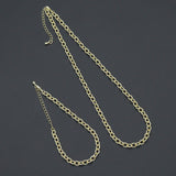 Oval Link Chain Necklace Bracelet, charm bar necklace bracelet, sku#EF792