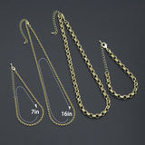 Rolo Link Chain Necklace Bracelet, Charm bar necklace bracelet, sku#EF793