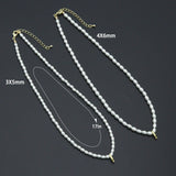 Rice Shape Pearl necklace , Sku#EF797