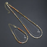 Champagne color Cube Beads necklace Bracelet, Sku#EF798