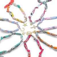 Convertible Scarf Necklace, Adjustable Silk Scarf Statement Necklace, sku#EF806