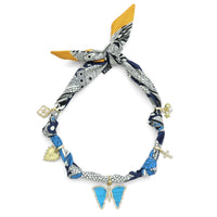 Convertible Scarf Necklace, Adjustable Silk Scarf Statement Necklace, sku#EF808-1