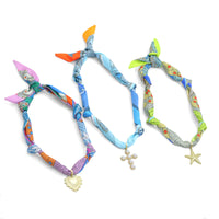 Convertible Scarf Necklace, Adjustable Silk Scarf Statement Necklace, sku#EF808-1