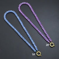 Blue Purple Roundelle Gemstone beads necklace, sku#EF812