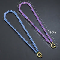 Blue Purple Roundelle Gemstone beads necklace, sku#EF812