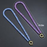Blue Purple Roundelle Gemstone beads necklace, sku#EF812