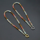 Mixed Roundelee Gemstone Beads necklace, sku#EF813