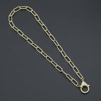 Paperclip Link Chain Necklace with CZ Lobster, sku#EF816