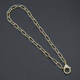 Paperclip Link Chain Necklace with CZ Lobster, sku#EF816