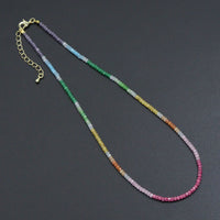 New Rainbow Color Rondelle Gemstone beads necklace, sku#EF817