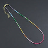 New Rainbow Color Rondelle Gemstone beads necklace, sku#EF817