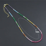 New Rainbow Color Rondelle Gemstone beads necklace, sku#EF817