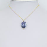 ceramic Tulip flower charm, vintage charm for necklace bracelet jewelry making, Sku#EF819