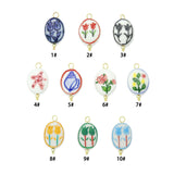 Ceramic Tulip flower charm, vintage flower Starfish Shell charm for necklace bracelet jewelry making, Sku#EF819