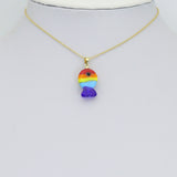 Colorful Enamel  Rainbow Fish Pendant For Necklace Bracelet Jewelry Making Supply, Fish Charm, Sku#EF825