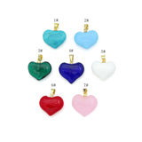 Crystal Stone Heart Pedant For Necklace Bracelet Jewelry Making Supply, Stone Heart Charm, Sku#EF826
