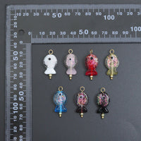Handmade Colorful Glitter Fish Charm, lucky fish charm, lucky evil eye charm,Sku#EF826