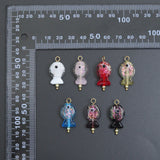 Handmade Colorful Glitter Fish Charm, lucky fish charm, lucky evil eye charm,Sku#EF826