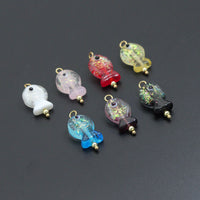 Handmade Colorful Glitter Fish Charm, lucky fish charm, lucky evil eye charm,Sku#EF826