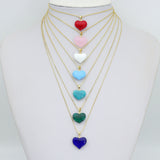 Crystal Stone Heart Pedant For Necklace Bracelet Jewelry Making Supply, Stone Heart Charm, Sku#EF826