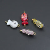 Handmade Colorful Glitter Fish Charm, lucky fish charm, lucky evil eye charm,Sku#EF826