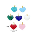 Crystal Stone Heart Pedant For Necklace Bracelet Jewelry Making Supply, Stone Heart Charm, Sku#EF826