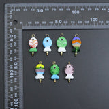 Striped Glass Fish Charm, Fish Charm Pendant, Sku#EF827