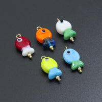 Coloful Fish Charm Pendant-handmade ocean-inspired pendant, Sku#EF828