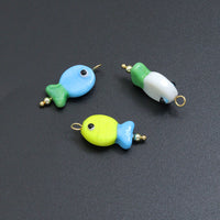 Coloful Fish Charm Pendant-handmade ocean-inspired pendant, Sku#EF828