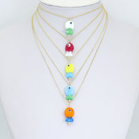 Coloful Fish Charm Pendant-handmade ocean-inspired pendant, Sku#EF828
