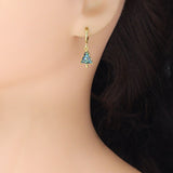 Abalone Mother of Pearl Cedar Tree Hoop Earrings, Christmas tree earrings, Sku#EF831