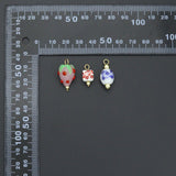 Ceramic Strawberry Square Oval Flower Charm Pendant, Sku#EF835