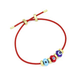 Red Cord Evil Eye Beads Silding Bracelet, Sku#EF839