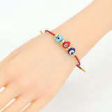 Red Cord Evil Eye Beads Silding Bracelet, Sku#EF839