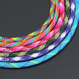 Vibrant Tribal Woven Cord Necklace with Gold Extender Chains,Sku#EF840
