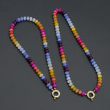 New color, Natural Roundelle Gemstone Beads Necklace,Sku#EF842
