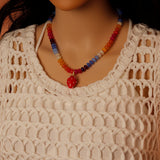 New color, Natural Roundelle Gemstone Beads Necklace,Sku#EF842