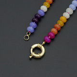 New color, Natural Roundelle Gemstone Beads Necklace,Sku#EF842