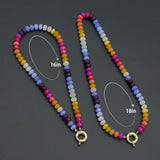 New color, Natural Roundelle Gemstone Beads Necklace,Sku#EF842