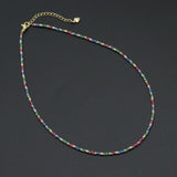 Multi-Color Cubic Zirconia Faceted Rondelle Necklace, sku#EF844