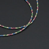 Multi-Color Cubic Zirconia Faceted Rondelle Necklace, sku#EF844