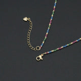 Multi-Color Cubic Zirconia Faceted Rondelle Necklace, sku#EF844