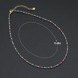 Multi-Color Cubic Zirconia Faceted Rondelle Necklace, sku#EF844