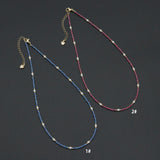 Dainty Beaded Pearl Station Necklaces, sku#EF845