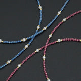 Dainty Beaded Pearl Station Necklaces, sku#EF845
