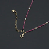 Dainty Beaded Pearl Station Necklaces, sku#EF845