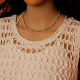 Dainty Beaded Pearl Station Necklaces, sku#EF845