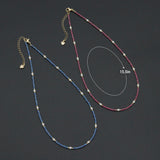 Dainty Beaded Pearl Station Necklaces, sku#EF845