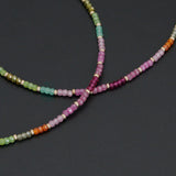 Multi-Color Cubic Zirconia Faceted Bead Necklace, sku#EF847